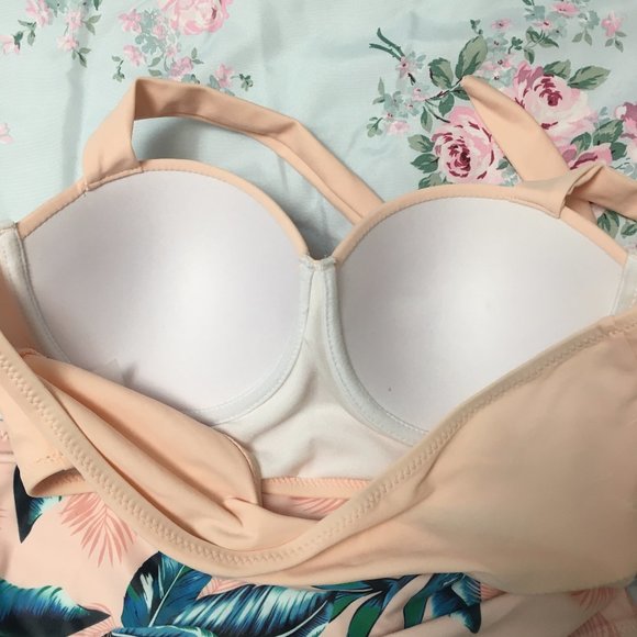 Peach Tropical Bikini NWOT - Picture 2 of 2